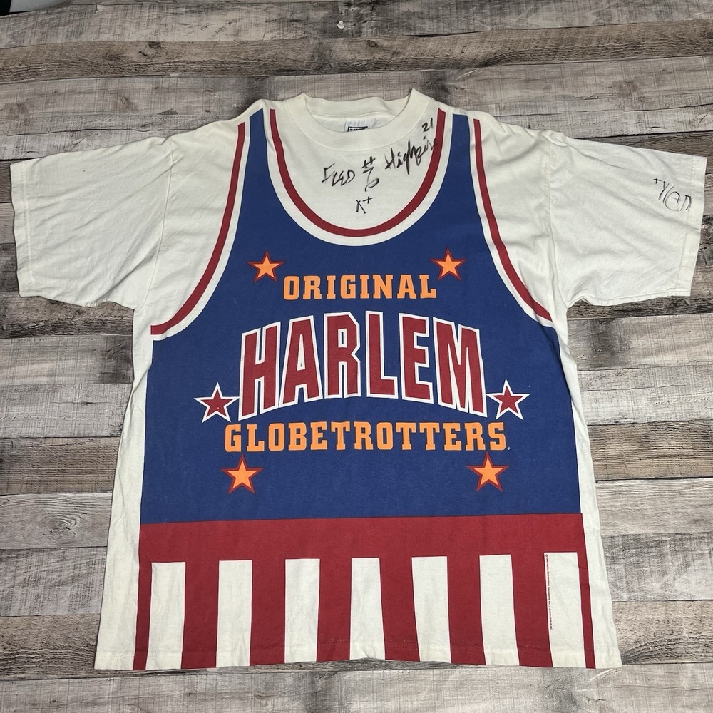Harlem Globetrotters Shirt Size XL White Vintage 90s Nostalgic Basketball Team